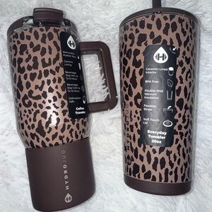 HydroJug Brown Leopard coffee mug & everyday  Tumbler Set